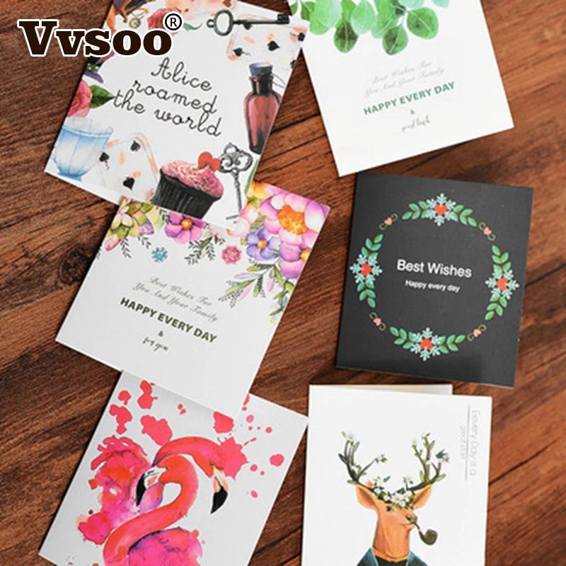 Vvsoo 10pcs Unicorn Greeting Card Flamingos Party Supplies Cute Birthday Wedding Decoration | Дом и сад