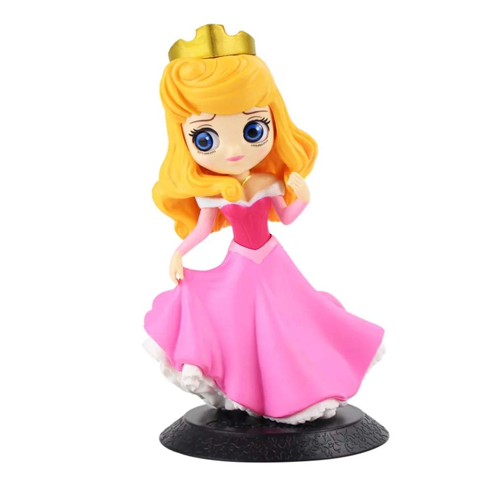 Q Posket Princess Figures Mermaid Ariel Rapunzel Belle QPosket Characters Collectible Modle Dolls Kids Girls Toys Gifts