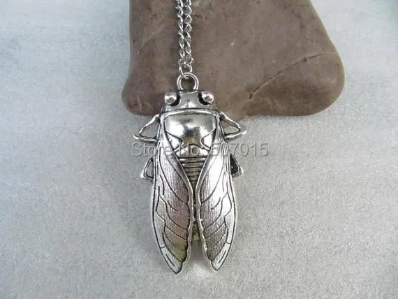 wholesale Antique silver cicada necklace insect cicade pendant | Украшения и аксессуары