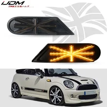 Ijdm lâmpadas de marcador lateral para carro, âmbar, led, para mkii, mini cooper, r55, r56, r57, r58 e r59, dinâmico, pisca-pisca luz de led de sinal 12v