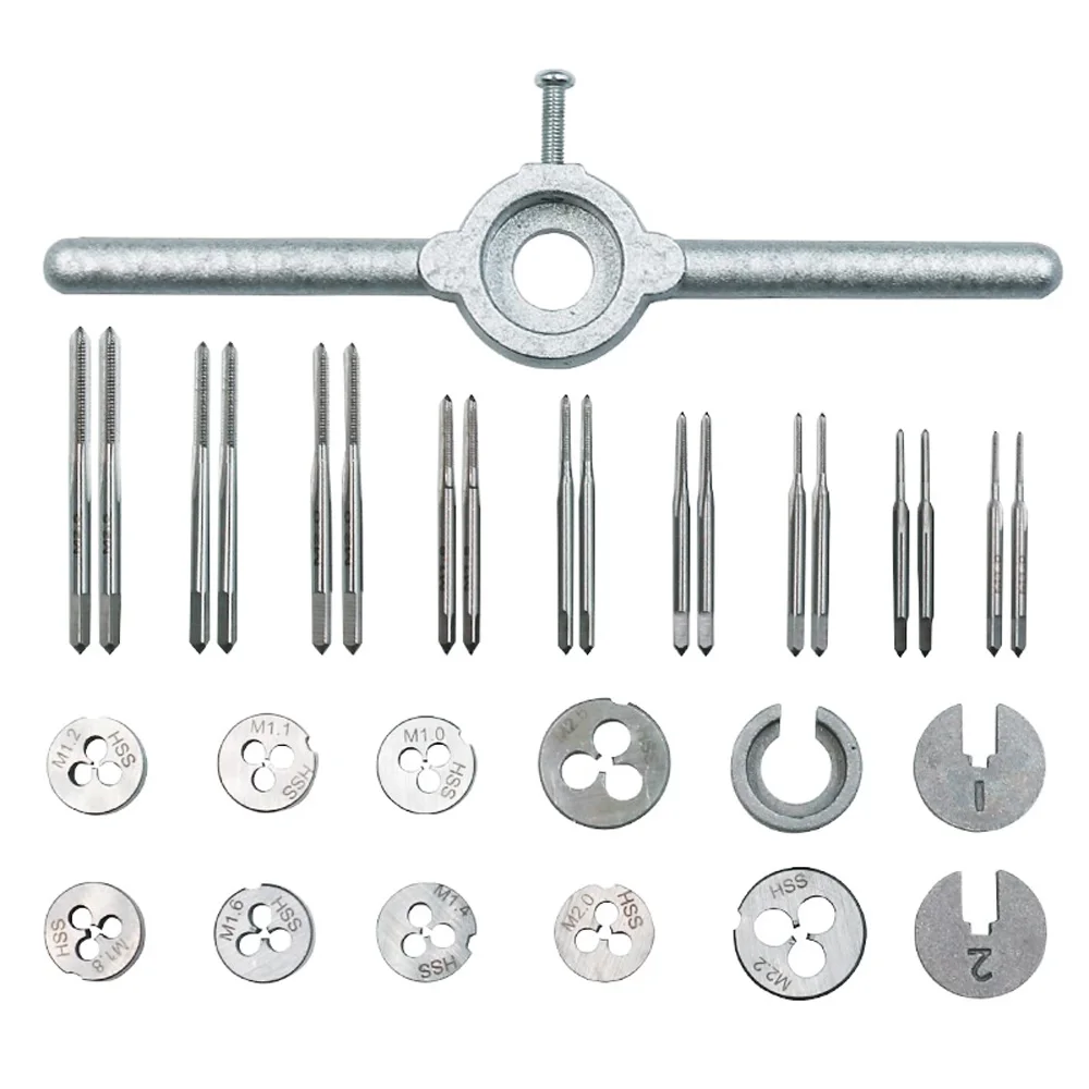 

30 Pcs Set Metric Taps Dies Kit Mini NC Screw Thread Plugs Tools Accessories New