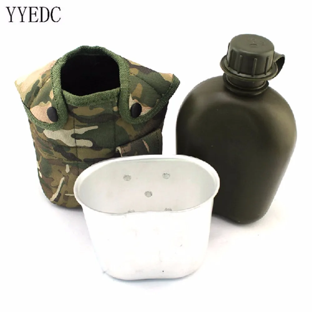 Heavy Cover Army Water Bottle Aluminum Cooking Cup US 1L Military
