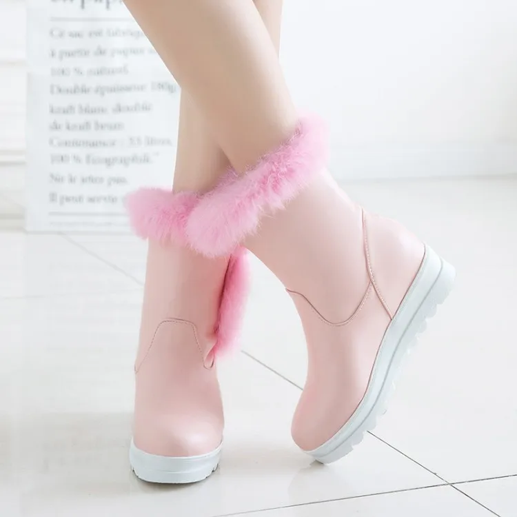 

Big Size 11 12 13 Sweet snowy boots with thicker bottom, waterproof and skid-proof, thicker bottom and velvet