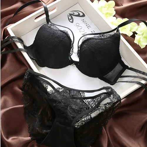 Vogue Secret Sexy Lingerie Bra Women Brief Sets Lace Panties Push Up 