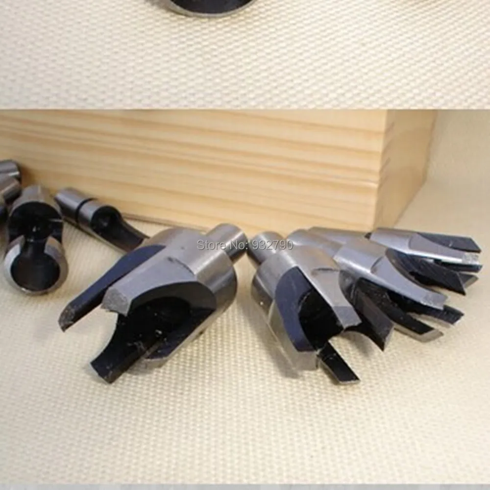 4pcs Carpentry Wood Plug Cutter Cutting Tool Drill Bit Set Four-Tooth Chamfered Cutters Tapered Taper Size 5/8 1/2 3/8 1/4 Hot |