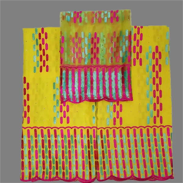 

Amazing party African cotton lace fabric for evening dress nice matching with net lace material YCS11(3Y+2Y+2Y)