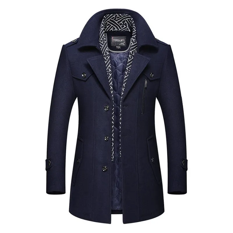 New Casual Winter Woolen Coat Men Size M-3Xl Scarf Collar Long Sleeve Single Breasted Thick Outwear Slim Jacket For Men Ds50814 New Casual Winter Woolen Coat Men Size M-3Xl Scarf Collar Long Sleeve Single Breasted Thick Outwear Slim Jacket For Men Ds50814