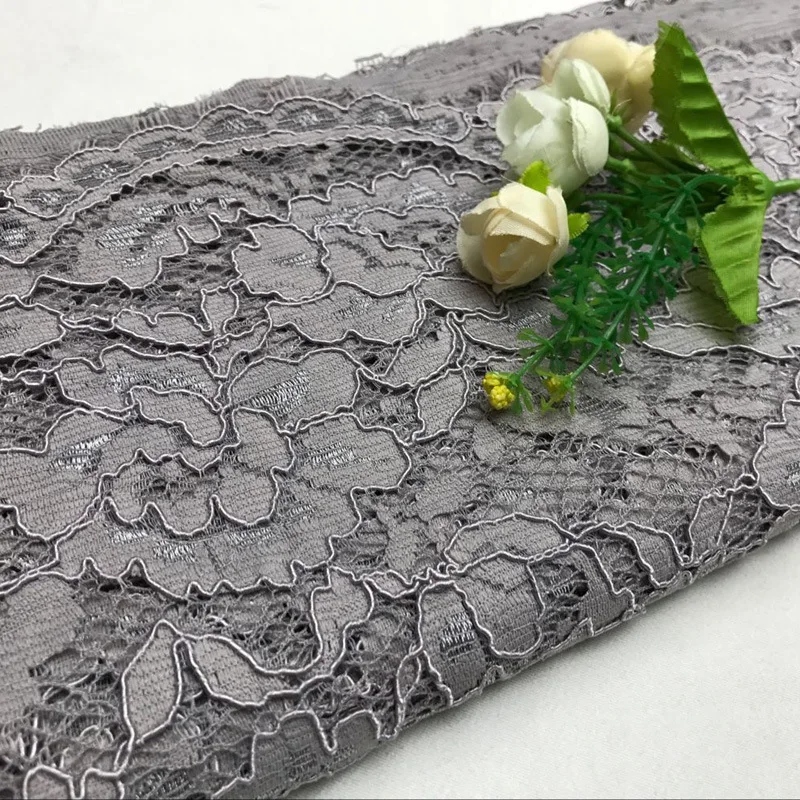

French African Lace Fabric 150CM Diy Handmade Exquisite Eyelash Embroidery Lace Fabric Clothes For Wedding Dress Accessories