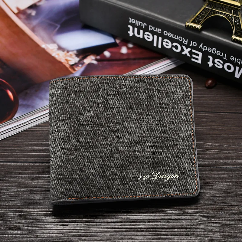 

Men's Wallet Short Cross Section Retro PU Leather Wallet Ultra-thin Fashion Short Men Wallets Mini Card Holder Purse Men Purse