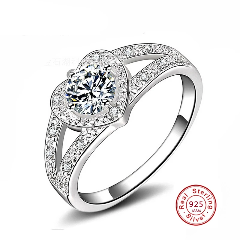 

Engrave Name Free 2017 New Collection 925 Sterling Silver Brilliant Stackable Ring Clear CZ Ring Fine Jewelry Anillos Jz161