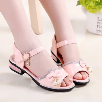 

Tenis Infantil Rushed Rubber Leather Synthetic Strap Ankle-wrap Sapatos Menina Melissa Girls Sandals Carters New Children's Shoe