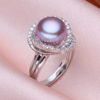 

Freshwater Pearl Ring 925 Silver Adjustable Ring Female Korean Sterling Silver Pearls Jewelry Ring Women Wedding with Box