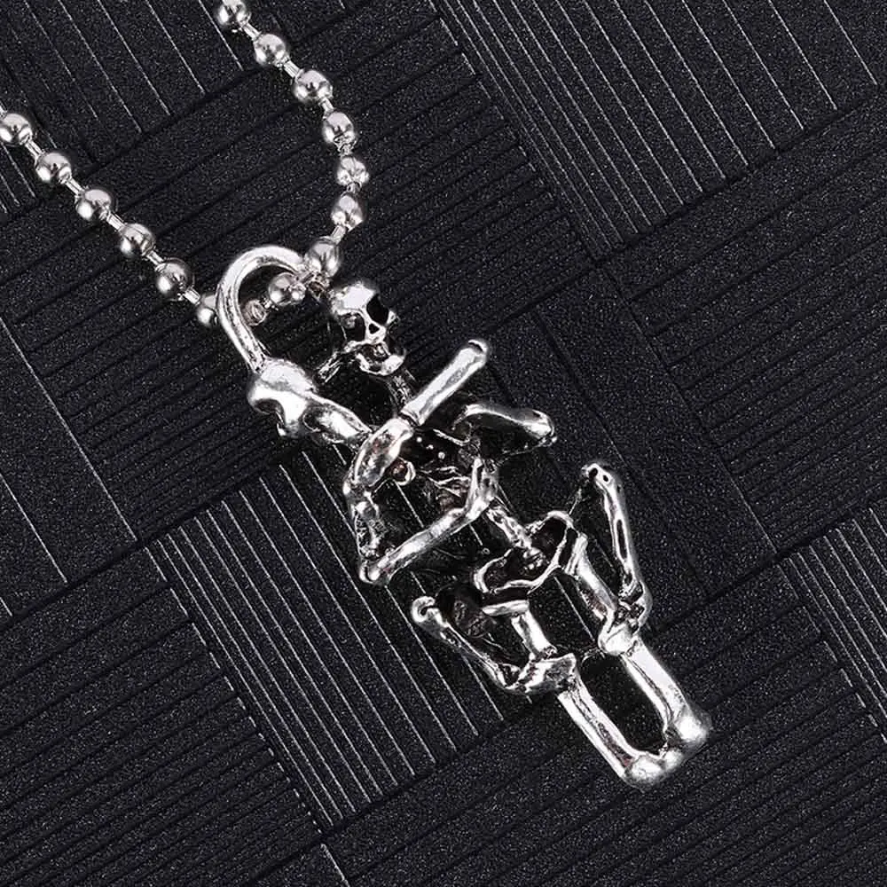 Stainless Steel Double Skull Pendant Chain cross Necklace for Men Infinity Tibet Silver Black jewelry New Arrival - Image 6