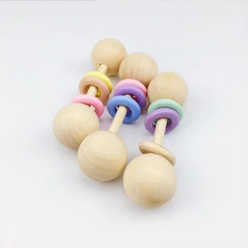 

wholesale 12Pcs wooden teethers toys Wooden Ring Play Gym Baby Shower Gifts Christmas Ornament Toys