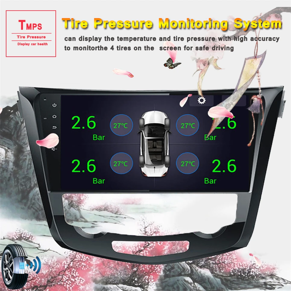 Автомагнитола 8 ядер 1 дюймов dvd GPS радио плеер для Nissan X Trail Qashqai 2014