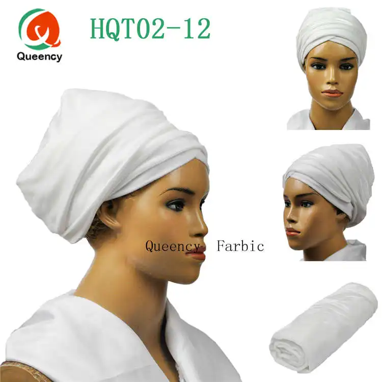 HQT02 DHL-высокое количество Индии мусульманские шапки для вечерние свадебные тюрбан в африканском стиле мягкий вельветовый тюрбан шарф для головы Женская повязка на голову - Цвет: White