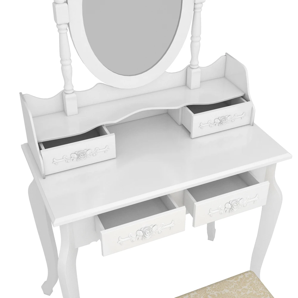 360 Degree Makeup Dressers Dressing Table Stool Set Adjustable