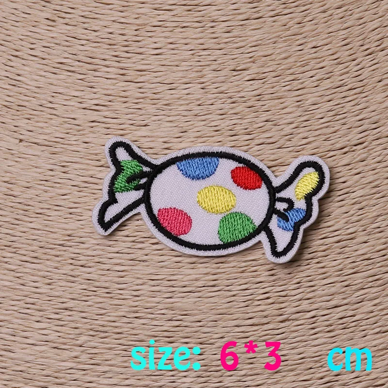 

New arrival 1PC colorful candy Iron On Embroidered Patch For Cloth Cartoon Badge Garment Appliques Accessory