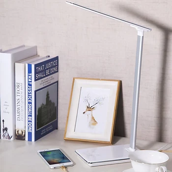 

LED Desk Lamp Table Folding Light Office With QI Wireless Desktop Charger USB