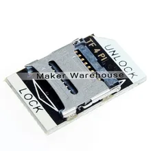 MicroSD Card Adapter for Raspberry Pi 23 X 14 Mm Low-profile Easy To Use Suiting for Normal MicroSD Card Metal Seat