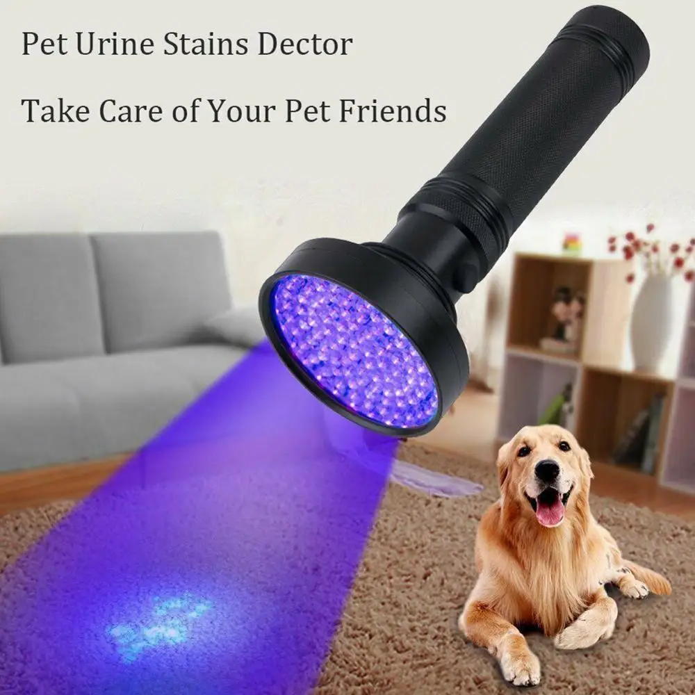 

UV 100 LED Flashlight Ultra Violet Light With Zoom Function Mini UV Black Light Pet Urine Stains and Bed Bug Detector Scorpion