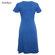 Women Dresses Summer Casual New Fashion Hot Sale V-neck Short Sleeve Party Dresses Size S M L XL XXL XXXL Plus Size