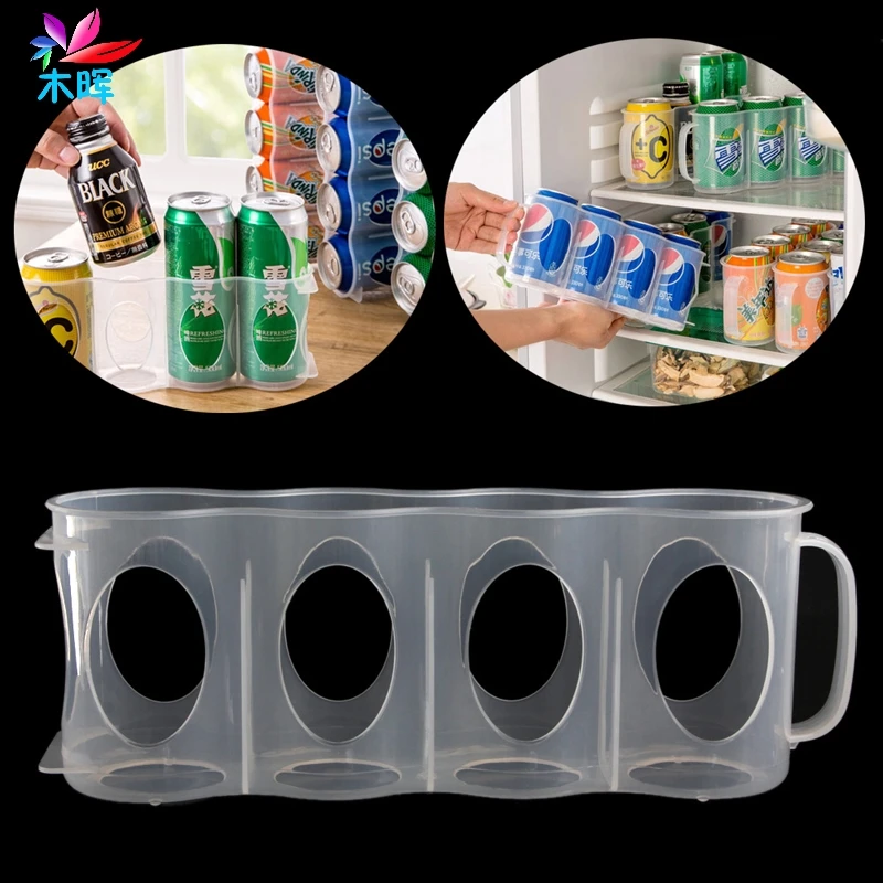 Beer Soda Can Storage Holder Kitchen Fridge Organization Rack Plastic