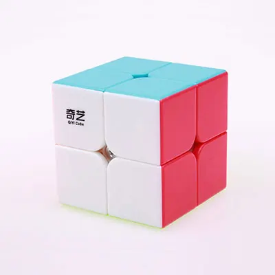 QIYI 2X2X2 волшебный скоростной куб Qidi магические кубики 2X2 50 мм Мини карманный стикер меньше нео куб профессиональный Головоломка Куб обучающий игрушка - Цвет: Stickerless