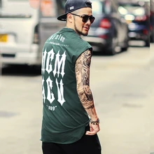 Уличный стиль, мужской жилет без рукавов, майка для бодибилдинга, мужской жилет с надписью на спине, свободные безрукавки T4346