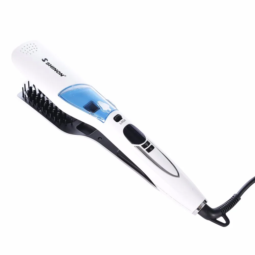 

Professional Steam Vapor Hair Straightener Brush Heated Electric Hair Comb Straightener With LCD Screen Hair Salon Styling