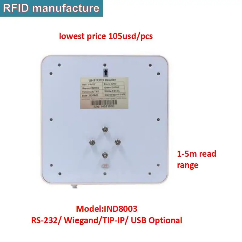 RS232/RS485/Wiegand интегрированный считыватель UHF карт RFID дальность действия 1 5 м с