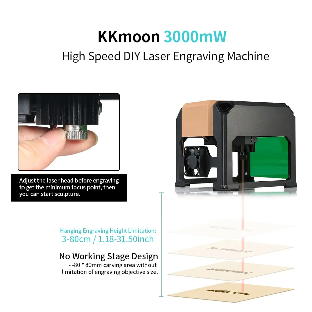 KKmoon 3000 МВт USB Настольный лазерный гравировальный станок Сделай Сам резьба гравер ремесленные инструменты для сжигания древесины CNC станок для лазерной резьбы