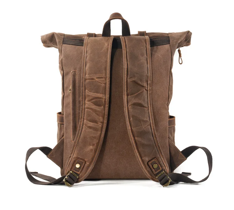 M263 новые роскошные винтажные холщовые рюкзаки для мужчин, масло воск, холст, кожа, рюкзак для путешествий, большой водонепроницаемый рюкзак, ретро рюкзак