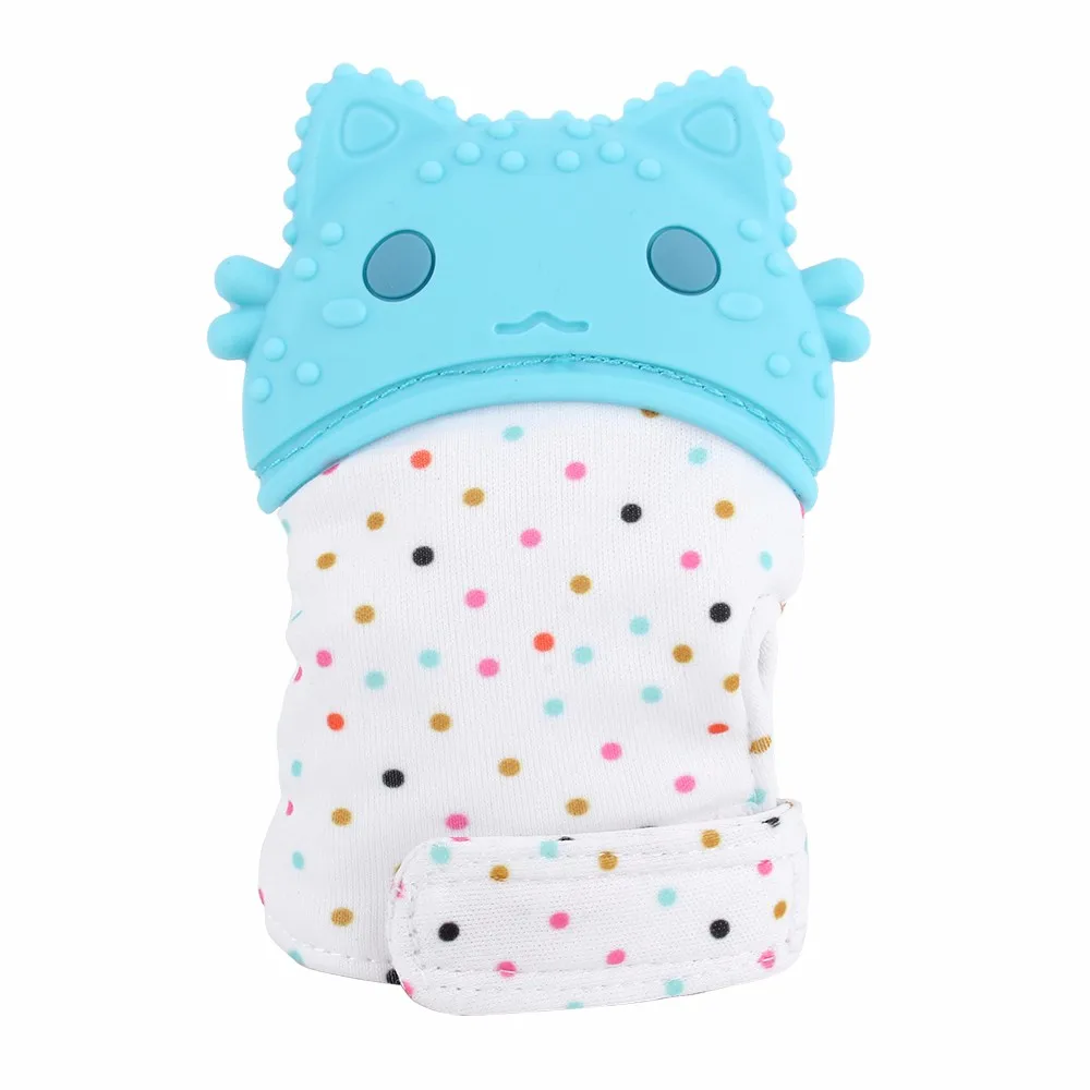 

VICIVIYA 1pcs Silicone Teethers Baby Pacifier Mitten Glove Newborn Wrapper Sound Nursing Mittens Teether Beads childen's goods