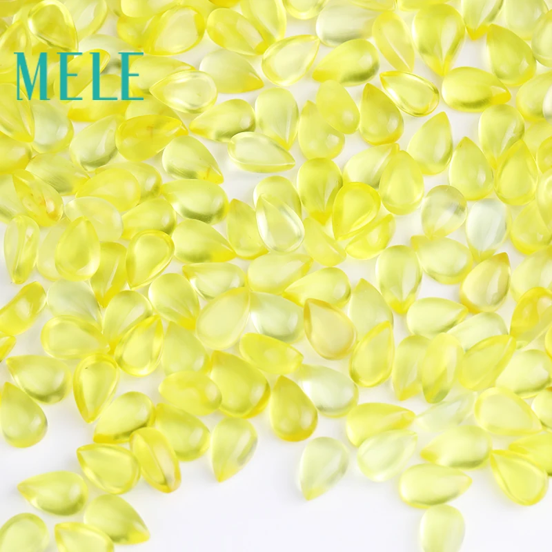 Natural Natural golden yellow prehnite, 6x9mm 1.6ct loose stone DIY stone matching Designer matching Water drops forwomen