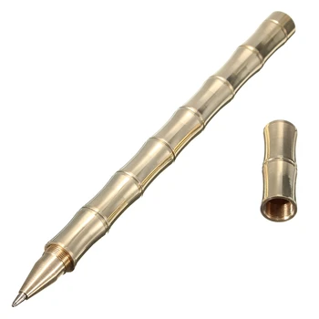 

EDC brassGrind Arenaceous Version Of Bamboo Brass Pen Pure Brass Metal Pen By Hand The Tactical Pen Bamboo Type Copper Gift Pen