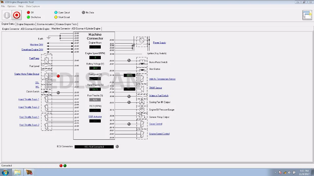 EDLSCAN электронный Сервис инструмент для JCB сельскохозяйственный трактор обработчик лопаты диагностический сканер