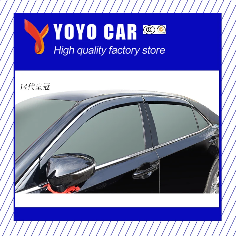 

Hot sale 4 Piece Injection molding trim vent shade rain sun wind deflector window visor for crown 2005-2009 2010-2014 2015-2018