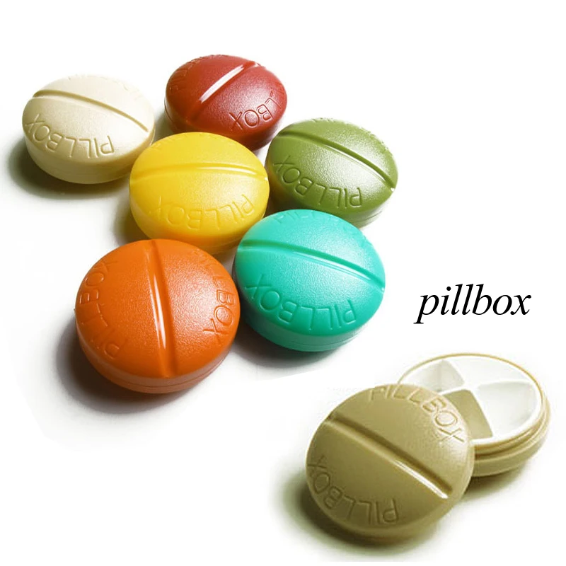 4 Colors Portable Pill Box Medicine Case 4 Slots Medicine Case Drug