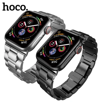 

HOCO Stainless Steel Band for Apple Watch Series 1 2 3 4 Metal Butterfly Buckle Strap Link Bracelet for iWatch 42/44mm 38/40mm