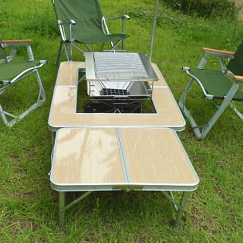 Image Garden Sets Aluminium Alloy Outdoor Portable Barbecue Grill Fold Picnic Desk Occasional Table