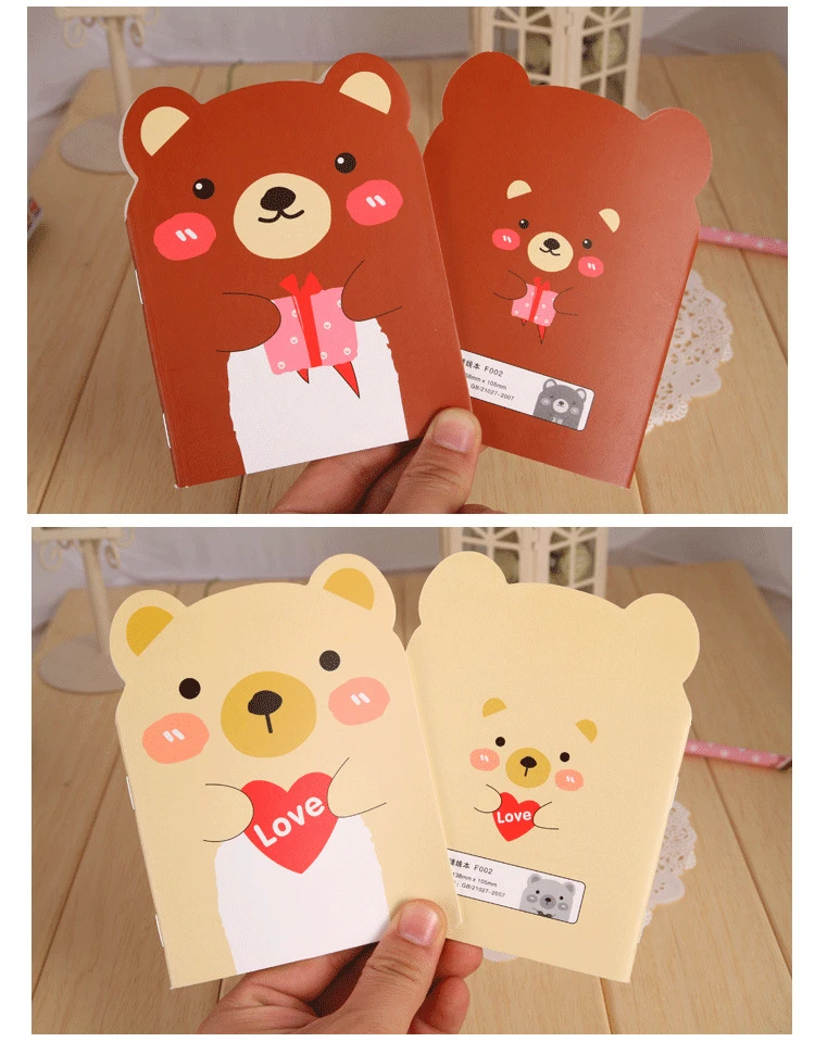 Organizador Little Bear notebook Kawaii Jotter, Товары для офиса, рабочая книга для студентов, подарок на Рождество