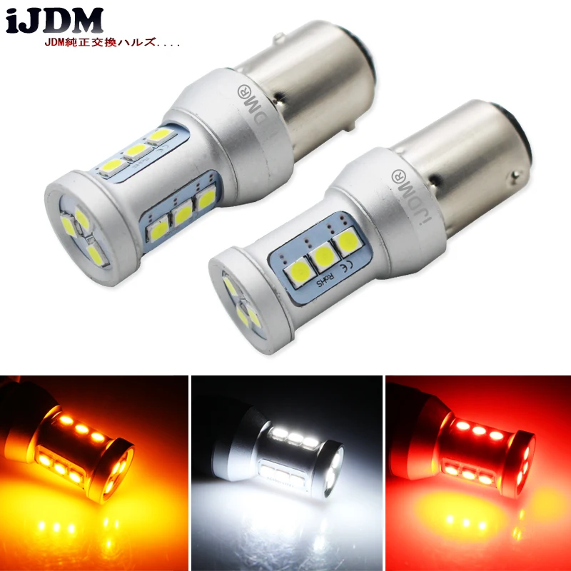 IJDM Автомобильный светодиодный стоп-сигнал 1100Lm 1157 P21/5 W BAY15d 3030 12SMD автомобильные тормозные задние противотуманные парковочные лампы DRL габаритные огни