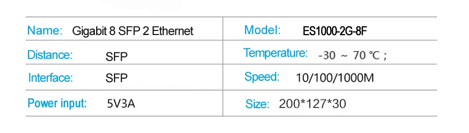 10/100/1000 м 8-Порты и разъёмы Gigaibt SFP порт, с 2 Порты и разъёмы 10/100/1000 м RJ45 Ethernet медиаконвертер для разъемов