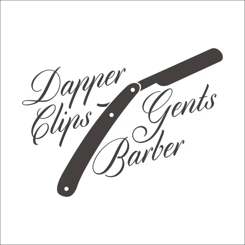 DCTAL hombre Barber Shop pegatina ESTD Chop Bread Decal Haircut pelo Clipper afeitar vinilo Wall Art decalques decoracion 8724
