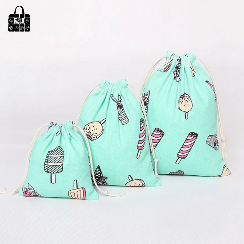 1 X Green Ice cream 100% cotton bag Travel Accessories Clothes underwear shoes toy Storage Pouch Luggage Packing Organizers bag 1 X Green Ice cream 100% cotton bag Travel Accessories Clothes underwear shoes toy Storage Pouch Luggage Packing Organizers bag