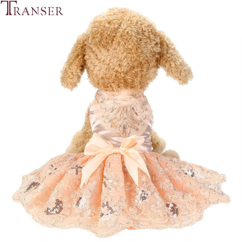 Exquisite Lace Sequins Dog Dress Princess Pet Dog Wedding Party Dresses