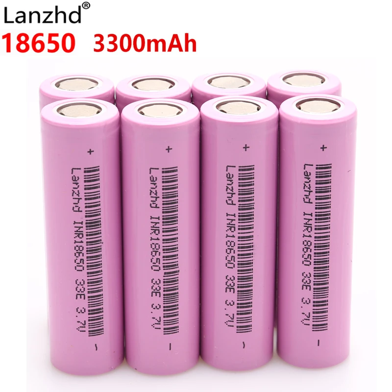 

8PCS INR18650 batteries Li ion 18650 3.7V battery lithium ion 18650 For laser pointer flashlight 3300mAh 30A discharge 18650VTC