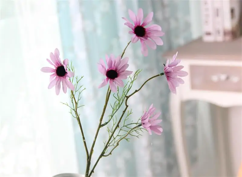 Flone Artificial Small Daisy Fake Plant Silk Flower Bouquet Wedding Home Party Flower Arrangement Decoration Supplies (13)