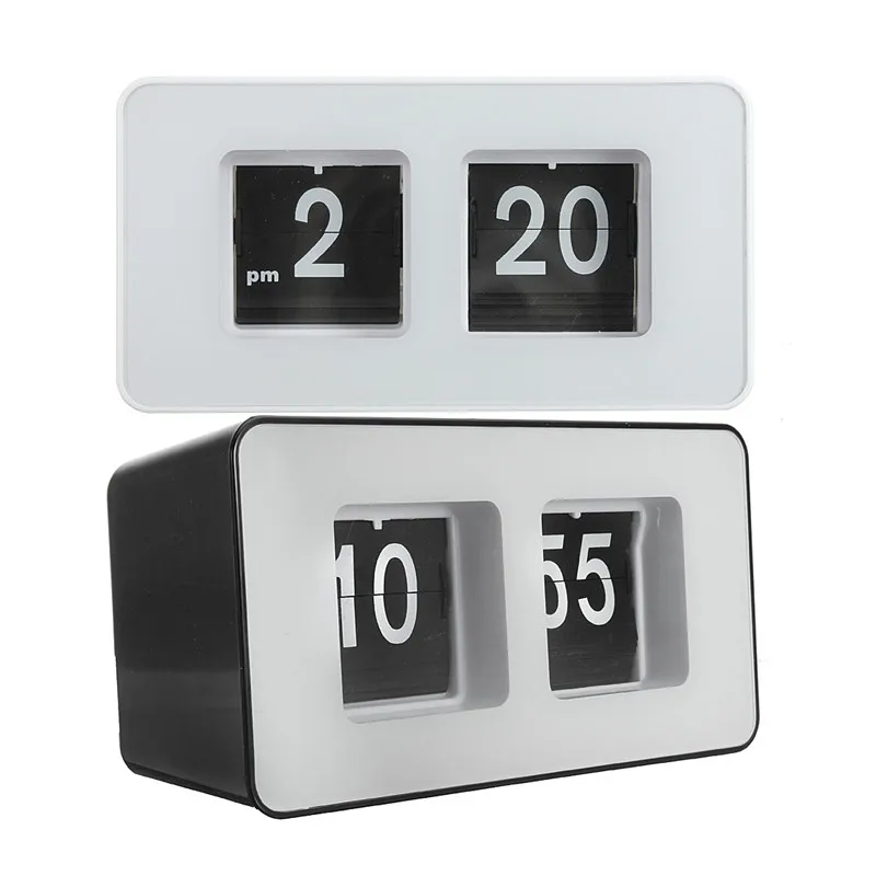 

Unique Retro Auto Flip Clock Cube Desk Table Wall Kitchen Simple Modern Design